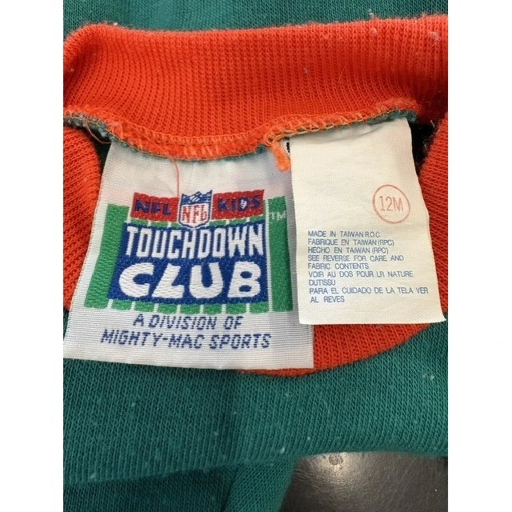 Vintage NFL Kids Miami Dolphins Sweatshirt Pants Set 12M Aqua Orange Retro 90s